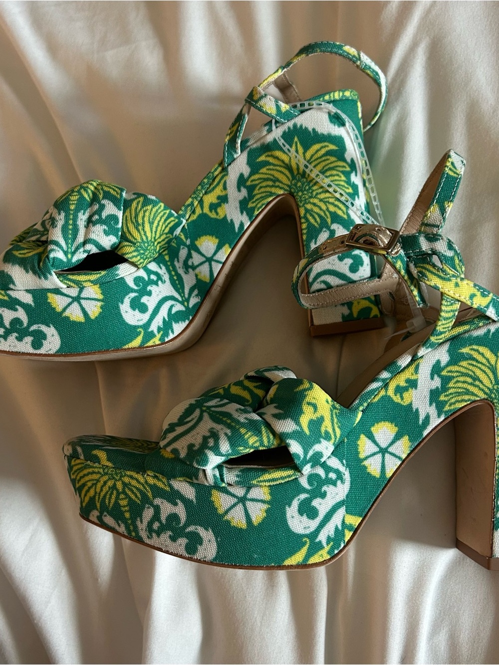 Antonio Melani Mya Royal Palm Print Braided Platform Heels - Picture 5 of 10